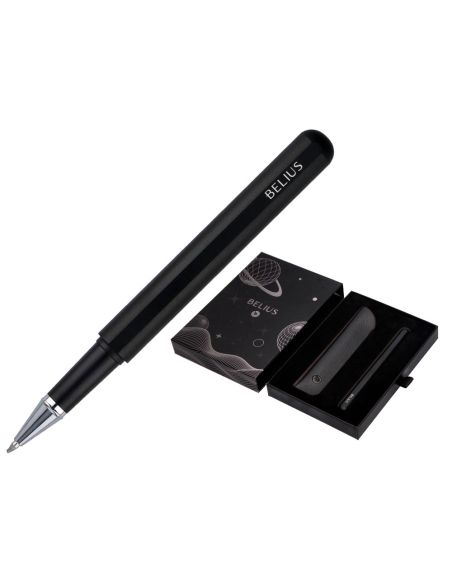 Roller Y Funda De Similpiel Belius Space B Color Minimalista Negro Tinta Azul Caja De Diseño