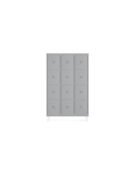 Taquilla Metalica Rocada 400 3 Modulos X 4 Puertas Gris 1210X500X1800 Mm