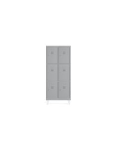 Taquilla Metalica Rocada 400 2 Modulos X 3 Puertas Gris 820X500X1800 Mm