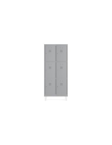 Taquilla Metalica Rocada 400 2 Modulos X 3 Puertas Gris 820X500X1800 Mm