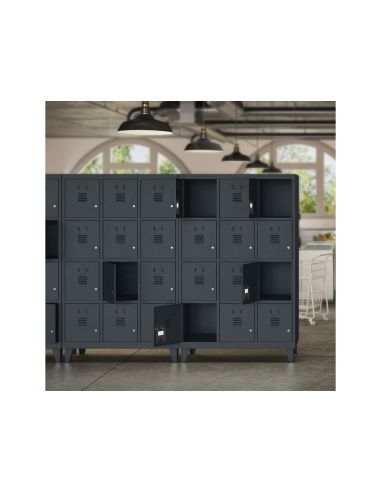 Taquilla Metalica Rocada 400 1 Modulo X 3 Puertas Gris 430X500X1800 Mm