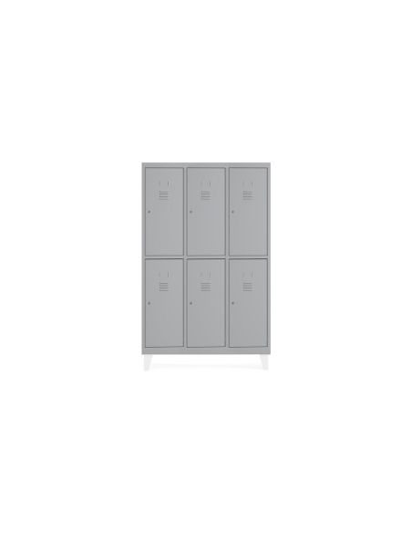Taquilla Metalica Rocada 300 3 Modulos X 2 Puertas Gris 910X500X1800 Mm