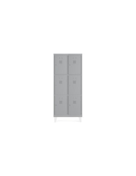 Taquilla Metalica Rocada 300 2 Modulos X 3 Puertas Gris 620X500X1800 Mm