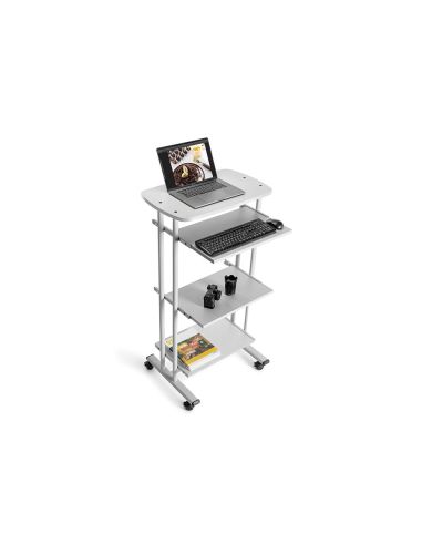 Mesa Ordenador Rocada Rd-5220 Estructura Metalica Bandejas Regulables En Altura Con Teclado Extraible