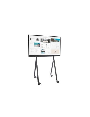 Soporte Movil Rocada Para Monitores Interactivos 65" A 86" Estructura Tubo Acero 4 Ruedas Con Freno 750X650X1800