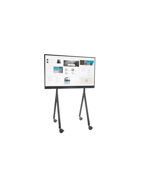 Soporte Movil Rocada Para Monitores Interactivos 65" A 86" Estructura Tubo Acero 4 Ruedas Con Freno 750X650X1800