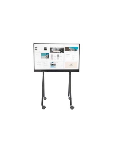 Soporte Movil Rocada Para Monitores Interactivos 65" A 86" Estructura Tubo Acero 4 Ruedas Con Freno 750X650X1800