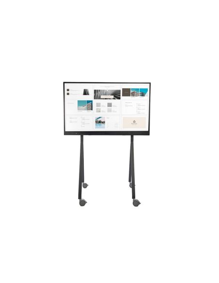 Soporte Movil Rocada Para Monitores Interactivos 65" A 86" Estructura Tubo Acero 4 Ruedas Con Freno 750X650X1800