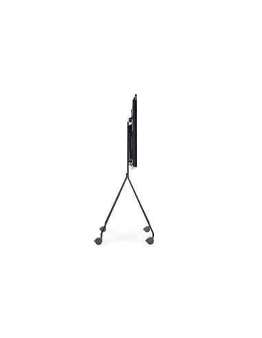 Soporte Movil Rocada Para Monitores Interactivos 65" A 86" Estructura Tubo Acero 4 Ruedas Con Freno 750X650X1800