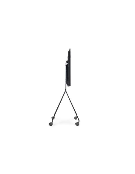 Soporte Movil Rocada Para Monitores Interactivos 65" A 86" Estructura Tubo Acero 4 Ruedas Con Freno 750X650X1800
