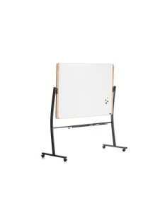 Pizarra Blanca Rocada Lacada Magnetica Marco Aluminio Doblecara Volteable Curve Con Ruedas 100X150 Cm 2