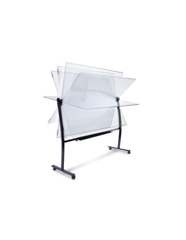 Pizarra Blanca Rocada Acero Lacado Magnetico Marco Aluminio Doble Cara Volteable Curve 120X200 Cm