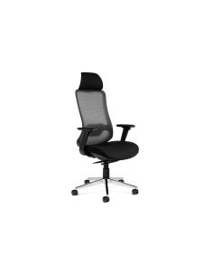 Silla Rocada Direccion Premium 24 Horas Con Brazos Ajustables Respaldo De Malla Y Asiento En Tela Negro