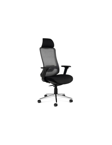 Silla Rocada Direccion Premium 24 Horas Con Brazos Ajustables Respaldo De Malla Y Asiento En Tela Negro