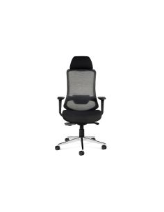 Silla Rocada Direccion Premium 24 Horas Con Brazos Ajustables Respaldo De Malla Y Asiento En Tela Negro 2
