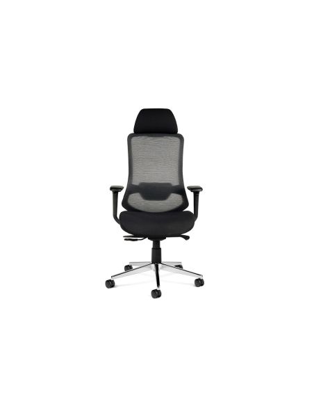 Silla Rocada Direccion Premium 24 Horas Con Brazos Ajustables Respaldo De Malla Y Asiento En Tela Negro