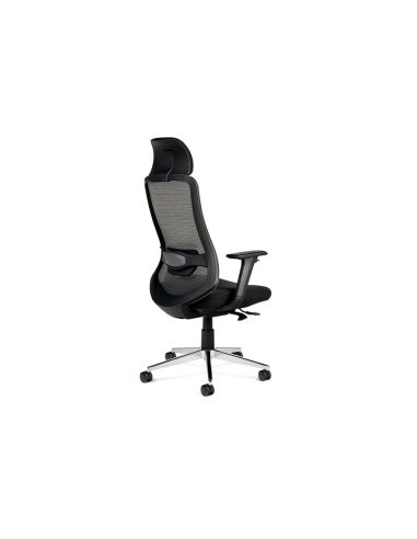 Silla Rocada Direccion Premium 24 Horas Con Brazos Ajustables Respaldo De Malla Y Asiento En Tela Negro