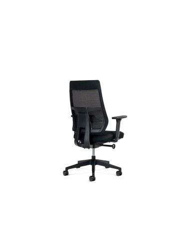 Silla Rocada Direccion Con Brazos Regulables Base Polimero Respaldo De Malla Y Asiento En Tela Azul