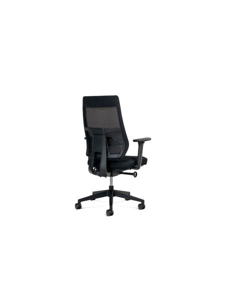 Silla Rocada Direccion Con Brazos Regulables Base Polimero Respaldo De Malla Y Asiento En Tela Azul