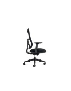 Silla Rocada Direccion Con Brazos Regulables Base Polimero Respaldo Y Asiento En Tela Ignifuga Negro 2