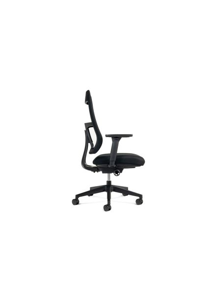 Silla Rocada Direccion Con Brazos Regulables Base Polimero Respaldo Y Asiento En Tela Ignifuga Negro