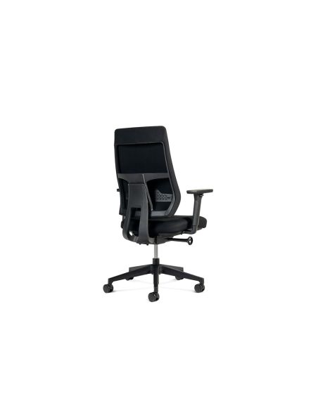 Silla Rocada Direccion Con Brazos Regulables Base Polimero Respaldo Y Asiento En Tela Ignifuga Negro
