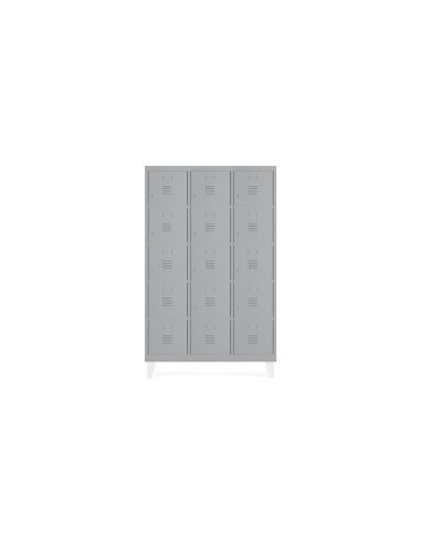 Taquilla Metalica Rocada 300 3 Modulos X 5 Puertas Gris 910X500X1800 Mm