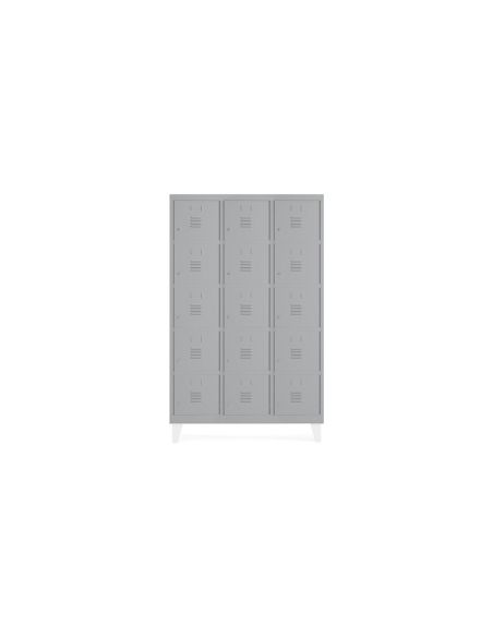 Taquilla Metalica Rocada 300 3 Modulos X 5 Puertas Gris 910X500X1800 Mm