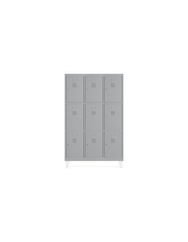 Taquilla Metalica Rocada 300 3 Modulos X 3 Puertas Gris 910X500X1800 Mm
