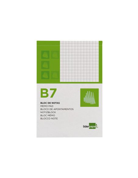 Bloc Notas Liderpapel Cuadro 4Mm B7 80 Hojas 60G/M2 Perforado