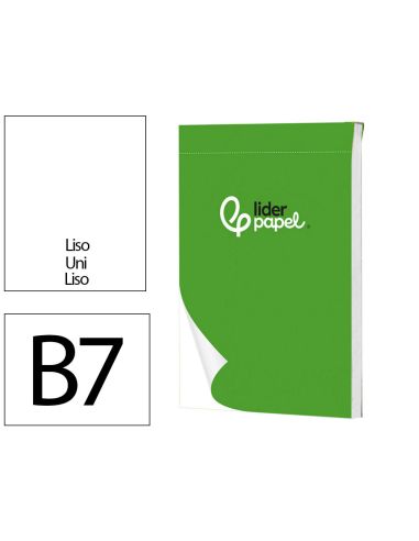 Bloc Notas Liderpapel Liso B7 80 Hojas 60G/M2 Perforado