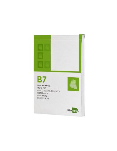 Bloc Notas Liderpapel Liso B7 80 Hojas 60G/M2 Perforado