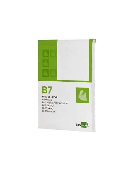 Bloc Notas Liderpapel Liso B7 80 Hojas 60G/M2 Perforado