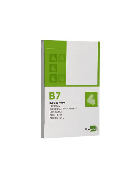 Bloc Notas Liderpapel Liso B7 80 Hojas 60G/M2 Perforado