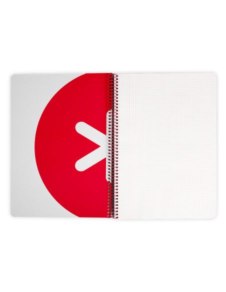 Cuaderno Espiral A4 Antartik Tapa Dura 80H 90Gr Cuadro 4Mm Con Margen Color Negro