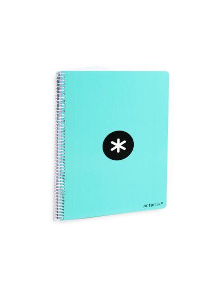 Cuaderno Espiral A4 Antartik Tapa Dura 80H 90Gr Cuadro 4Mm Con Margen Color Menta