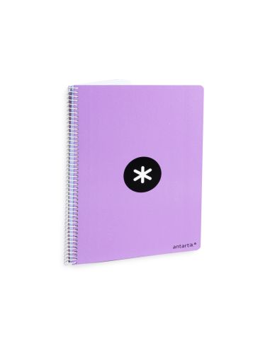 Cuaderno Espiral A4 Antartik Tapa Dura 80H 90Gr Cuadro 4Mm Con Margen Color Lavanda