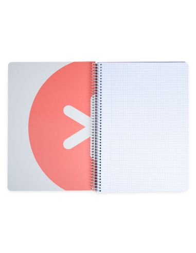 Cuaderno Espiral A4 Antartik Tapa Dura 80H 90Gr Cuadro 4Mm Con Margen Color Coral