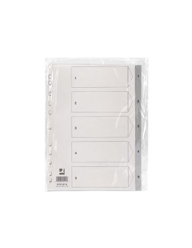 Separador Numerico Q-Connect Plastico 1-5 Juego De 5 Separadores Din A4 Multitaladro