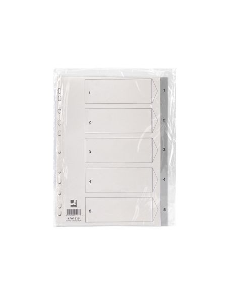 Separador Numerico Q-Connect Plastico 1-5 Juego De 5 Separadores Din A4 Multitaladro