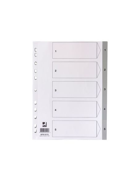 Separador Numerico Q-Connect Plastico 1-5 Juego De 5 Separadores Din A4 Multitaladro