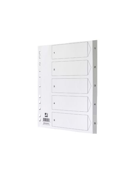 Separador Numerico Q-Connect Plastico 1-5 Juego De 5 Separadores Din A4 Multitaladro