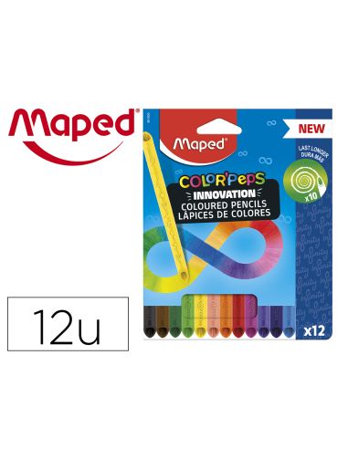 Lapices De Colores Maped Color Peps Infinity Caja De 12 Colores Surtidos