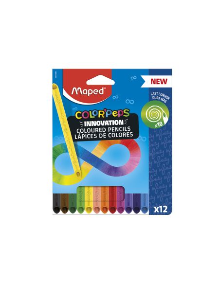 Lapices De Colores Maped Color Peps Infinity Caja De 12 Colores Surtidos