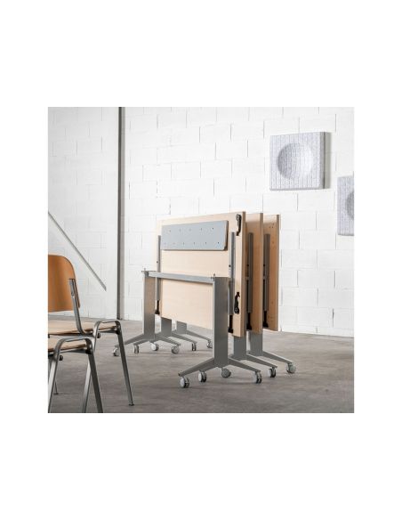 Mesa Rocada 2003Fd08 Con Tablero Abatible Color Gris/Roble 180X80 Cm