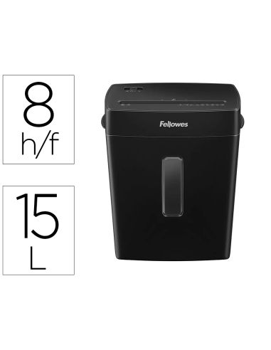 Destructora De Documentos Fellowes P-42C Capacidad 8H Seguridad P4 Grapas Y Tarjetas Papelera 15 L