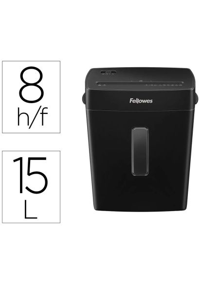 Destructora De Documentos Fellowes P-42C Capacidad 8H Seguridad P4 Grapas Y Tarjetas Papelera 15 L