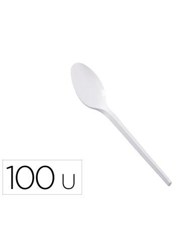 Cuchara Sopera De Plastico Blanco Reutilizable Paquete De100 Unidades