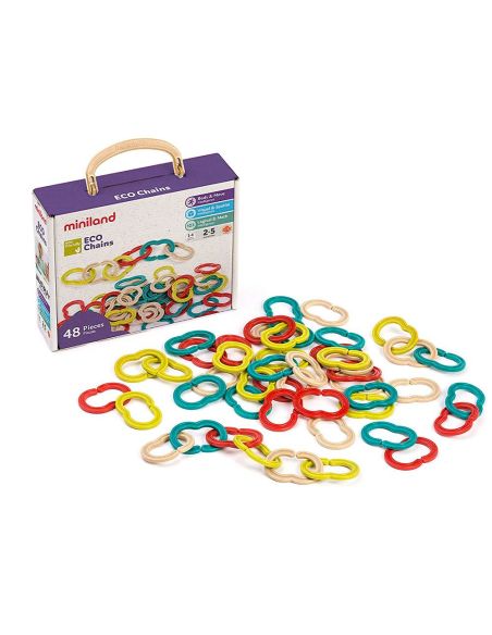 Juego Miniland Set De Eslabones 48 Piezas Material Eco Friendly 240X190X80 Mm