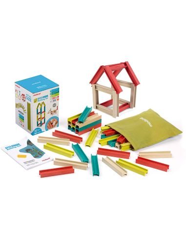 Juego Didactico Miniland Construccion Eco Beams Building 32 Piezas